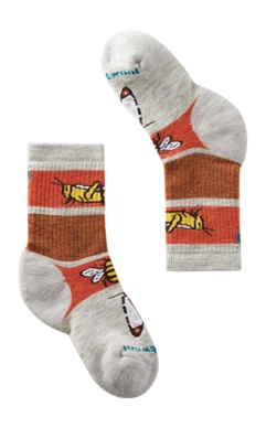 Sok Smartwool Kids Hike Full Cushion Garden Bugs Pattern Crew Socks Ash
