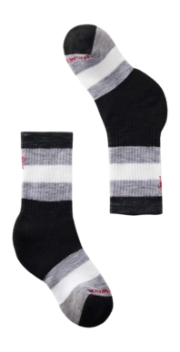 Sok Smartwool Kids Hike Full Cushion Striped Crew Socks Black