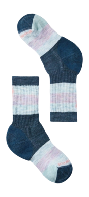 Sok Smartwool Kids Hike Full Cushion Striped Crew Socks Twilight Blue