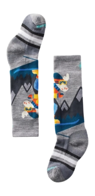 Sok Smartwool Kids Wintersport Full Cushion Mountain Moose Pattern OTC Socks Light Gray