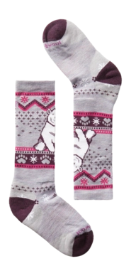 Sok Smartwool Kids Wintersport Full Cushion Polar Bear Pattern OTC Socks Purple Eclipse