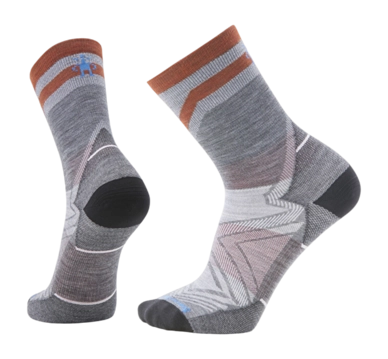 Chaussettes Smartwool Unisexe Run Zero Cushion Mid Crew Pattern Medium Grey