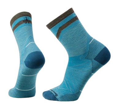 Chaussettes Smartwool Unisexe Run Zero Cushion Mid Crew Pattern Socks Cascade Green