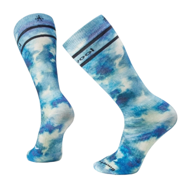 Socks Smartwool Unisex Ski Full Cushion Groovy Tie Dye Print OTC Socks Deep Navy