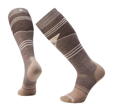 Chaussettes Smartwool Unisexe Snowboard Full Cushion Mountain Geo Pattern OTC Socks Taupe