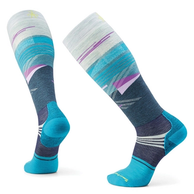 Chaussettes Smartwool Unisexe Snowboard Targeted Cushion Broken Lines Pattern OTC Frosty Green
