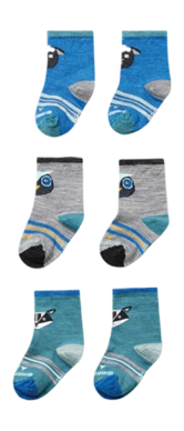 Sok Smartwool Kids Toddler Trio Socks Laguna Blue
