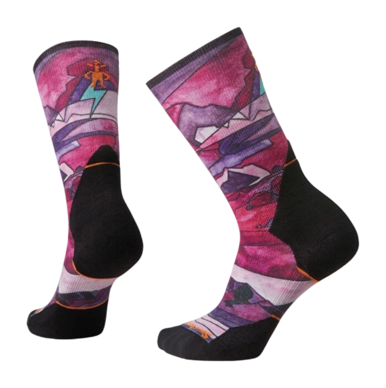 Chaussettes Smartwool Femme Athlete Edition Run Print Crew Socks Meadow Mauve