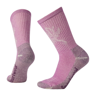 Chaussettes Smartwool Femme Hike Classic Edition Light Cushion Leaf Pattern Crew Socks Meadow Mauv