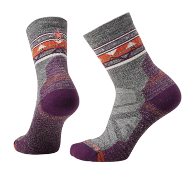 Socken Smartwool Hike Light Cushion Zig Zag Valley Mid Crew Socks Damen Ash-Charcoal