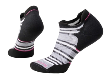 Sok Smartwool Women Run Targeted Cushion Stripe Low Ankle Socks Black