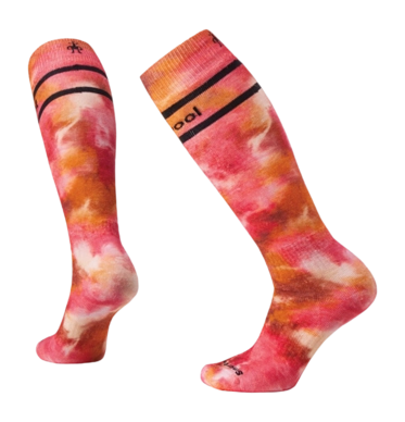 Socken Smartwool Ski Full Cushion Tie Dye Print OTC Socks Damen Power Pink