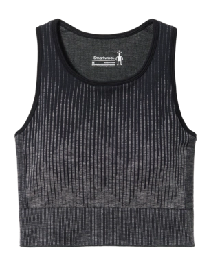 Sports Bra Smartwool Women's Intraknit Crop Sports Bra Black Heather