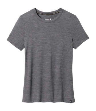 T-Shirt Smartwool Women Short Sleeve Tee Slim Fit Charcoal Heather 24