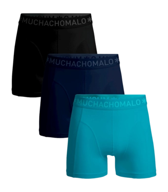 Boxer Shorts Muchachomalo Men's Boxer Shorts Solid Blue/Blue/Black 2 (3-Pack)