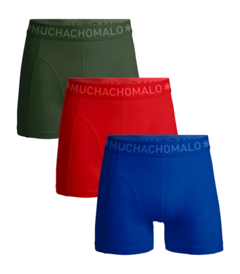 Boxer Shorts Muchachomalo Men's Boxer Shorts Solid Green/Red/Blue (3-Pack)