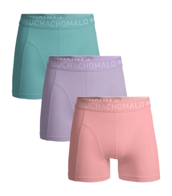 Boxer Muchachomalo Homme Short Solide Green/Purple/Pink (3-Pièces)