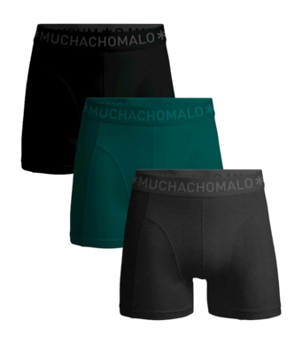 Boxer Shorts Muchachomalo Men's Boxer Shorts Solid Black/Green/Grey (3-Pack)