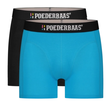 Boxer Shorts Poederbaas Men Bamboo Black Blue (2 pack)