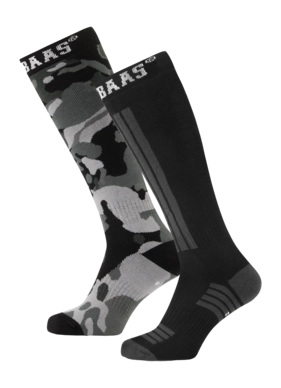 Chaussettes de ski Poederbaas Camo Noir (2 pièces)