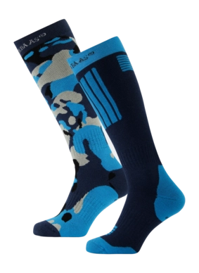 Chaussettes de Ski Poederbaas Camo Navy (2 pièrces)