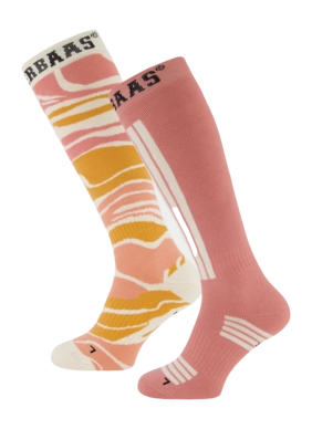 Ski Socks Poederbaas Zebra Pink (2 pack)