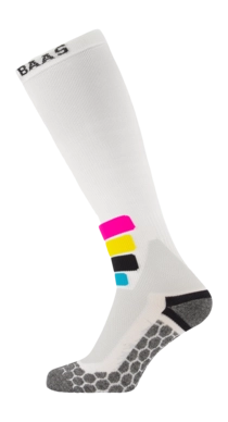 Ski Socks Poederbaas Unisex Tech Compress Merino Pro White
