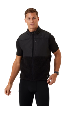 Body Warmer Björn Borg Men Centre Pile Fleece Vest Black Beauty