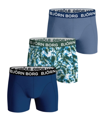 Boxershorts Björn Borg Core Boxer Jungen Blue/Print/Blue/Blue/Melange (3er-Pack)