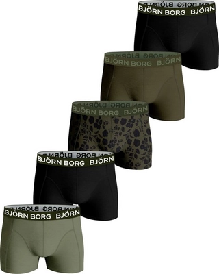 Boxershort Björn Borg Junior Core Boxer Green/Black/Print/Black/Green (5-pack)