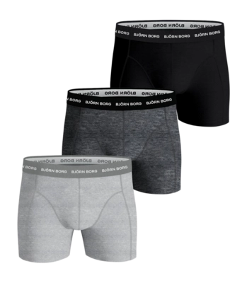 Boxershort Björn Borg Cotton Stretch Boxer Herren Multipack Black/Grey/Melange (3-pack)