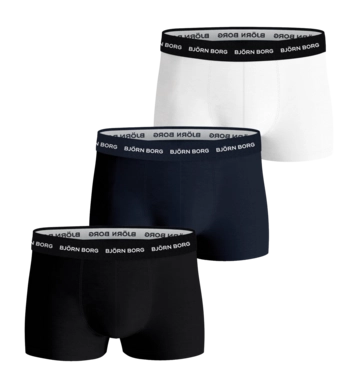 Boxer Björn Borg Homme Coton Stretch Trunk Multicolore 3 White/Blue Navy/Black (Lot de 3)