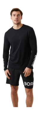 Langarmshirt Björn Borg Long Sleeve T-Shirt Herren Black Beauty