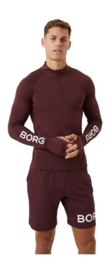Longsleeve Björn Borg Men Borg Midlayer Half Zip Decadent Chocolate