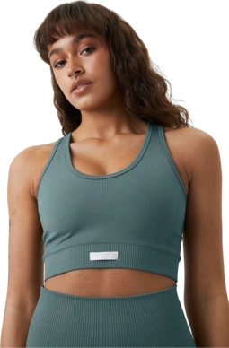 Sport BH Björn Borg Studio Low Seamless Bra Damen Balsam Green