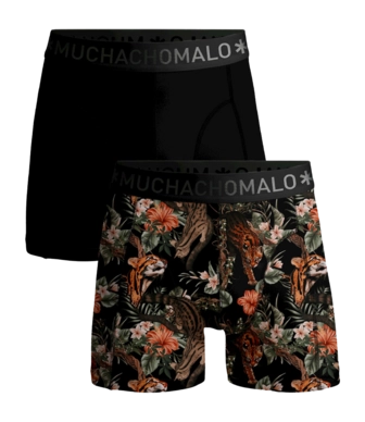 Boxer Shorts Muchachomalo Men's Boxer Shorts Ocelot Print/Black (2-Pack)