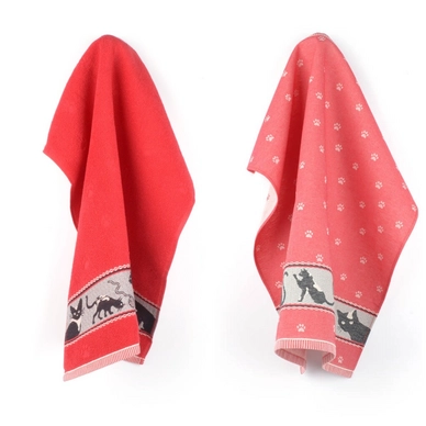 Serviette de Cuisine et Torchon Bunzlau Castle Kat Rouge