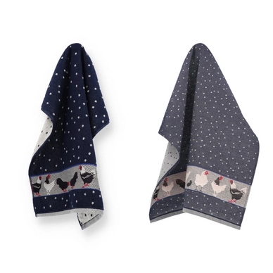 Serviette de Cuisine et Torchon Bunzlau Castle Kip Bleu Foncé