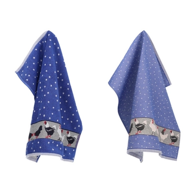 Serviette de Cuisine et Torchon Bunzlau Castle Poulet Bleu Roi