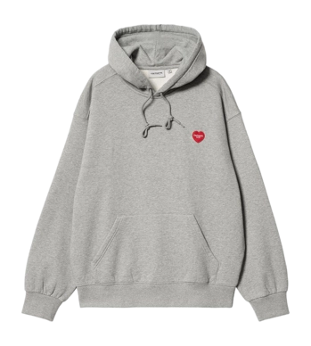 Pull à Capuche Carhartt WIP Unisexe Heart Patch Sweat Grey Heather