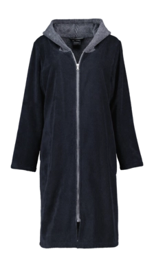 Badjas Cawö Women 5108 Capuchon en Rits Black