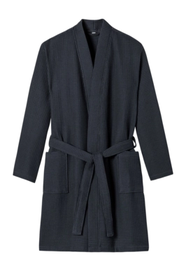 Badjas Kimono Schiesser Essentials Pique Man Katoen Anthracite