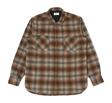 Shirt Universal Works Men Work Brown Check