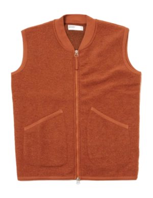 Gilet Universal Works Men Zip Waistcoat Orange