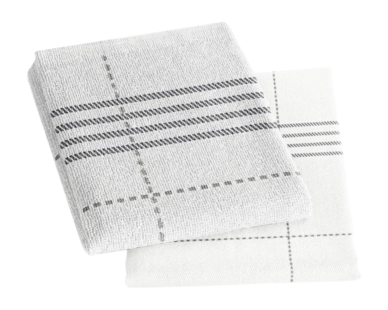 Combi Set DDDDD Morvan White 2 Kitchen Towels & 2 Tea Towels