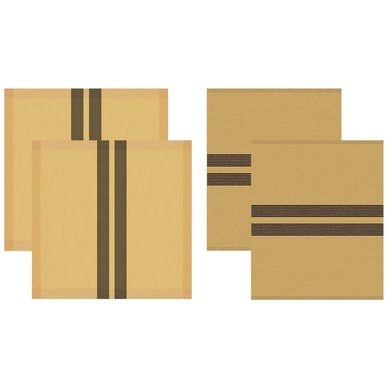 Combi Set DDDDD Baxter Ochre 2 Kitchen Towels & 2 Tea Towels
