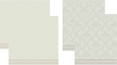 Set d'Accessoires de Cuisine DDDDD Lysse Cream 2 Serviettes de Cuisine + 2 Torchons