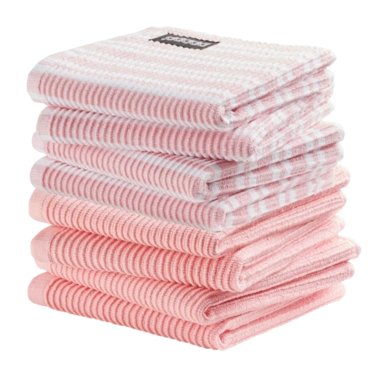 Combiset DDDDD Basic & Stripe Pastel Pinki 4 Vaatdoeken Basic + 4 Vaatdoeken Stripe