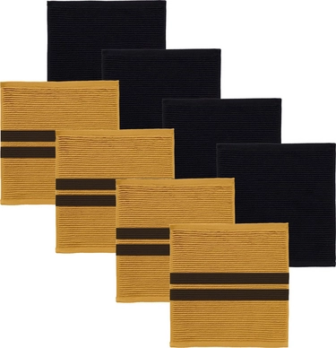 Set d'Accessoires de Cuisine DDDDD Basic & Baxter Ochre 4 Torchons Basic + 4 Torchons Baxter