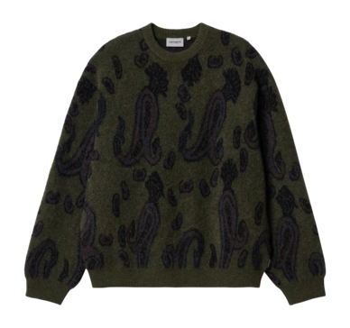 Pull Carhartt WIP Unisexe Medford Pull Paisley Jacquard, Plant